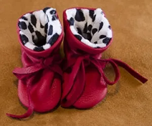 Geier Gloves Baby Moccasins Dalmatian Print (Made In USA)