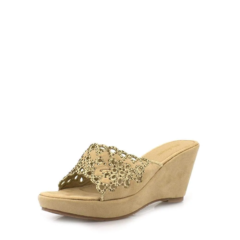NIA Lace Design Slip On Wedge